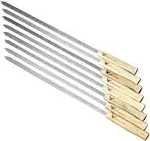 G & F Products 17-inch Long, Large Stainless Steel Brazilian-Style BBQ Skewers with Hardwood Handle, Kebab Kabob Skewers, 3/8 inch Wide Blade, Set of