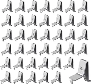 Shelf Clips, Adjustable Supports Clip for 255 Standard Pilaster, Heavy Duty Metal Shelving Brackets Clips for Kitchen Cabinet Bookcase (Silver 40)