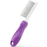 Poodle Pet Detangling Pet Comb with Long & Short Stainless Steel Teeth for Removing Matted Fur, Knots & Tangles – Detangler Tool Accessories for Safe & Gentle DIY Dog & Cat Grooming