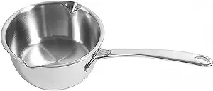 IMEEA Small Saucepan for Melting Butter Heavy Duty 18/10 Tri-Ply Stainless Steel Butter Warmer with Dual Pour Spouts, 0.75-Quart