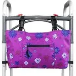 RMS Walker Bag with Soft Cooler - Water Resistant Tote with Temperature Controlled Thermal Compartment, Universal Fit for Walkers, Scooters or Rollator Walkers (Vivid Butterfly)