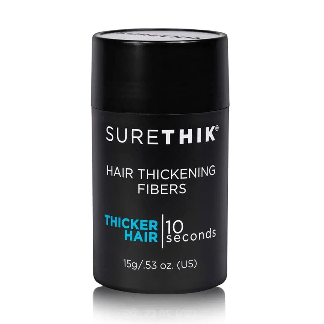 SURETHIK Hair Fibers for Thinning Hair, Building Hair Fibers to conceal thinning hair, Instantly Fuller Looking Hair for Men & Women, Black, 15g