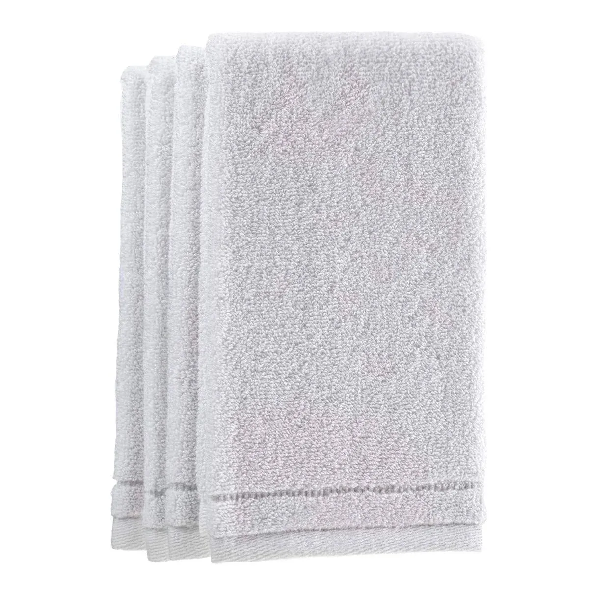 Creative Scents Cotton Fingertip Towel Set - 4 Pack - 11 x 18 Inches Decorative Extra-Absorbent and Soft Terry, Small White Hand Towels for Bathroom