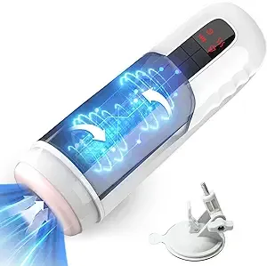 Automatic Male Masturbator Cup with 10 Thrusting & Rotating Modes for Penis Stimulation, Electric Pocket Pussy Male Stroker Toy with Suction Cup