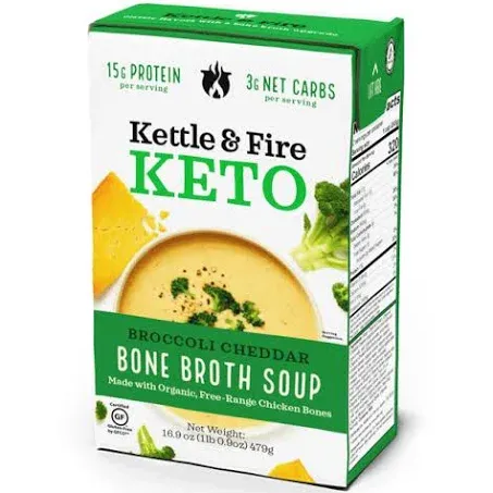 Kettle & Fire Bone Broth Soup Broccoli Cheddar