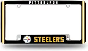 Rico Industries Pittsburgh Football 12 inch x 6 inch Chrome Classic All Over ...