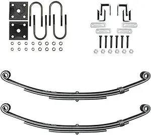 3 Leaf Double Eye Spring Suspension &amp; Single Axle Hanger Kit for 2000 lb Axles