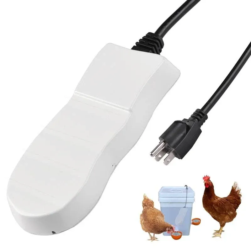 Chicken Water Heater,250Watt Thermostatic Control Heated Chicken Waterer Deicer Submergible Cast Aluminum Bird Bath Heater De-icer Mini Size Water De-icer for Livestock, Poultry, Cows, Horses