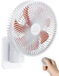 Wall Mount Oscillating Small Fan with Remote,8.5 Inch Bedroom RV Fans,4 Speeds,Timer, Quiet Wall Mounted Fan with 5.92 ft Cord, 90°Oscillating, 120° Adjustable Tilt, for Bathroom, Kitchen, Base,Corner