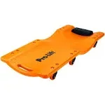 Pro-LifT Mechanic Plastic Creeper 36 Inch - Blow Molded Ergonomic HDPE Body with Padded Headrest - 300 Lbs Capacity Orange