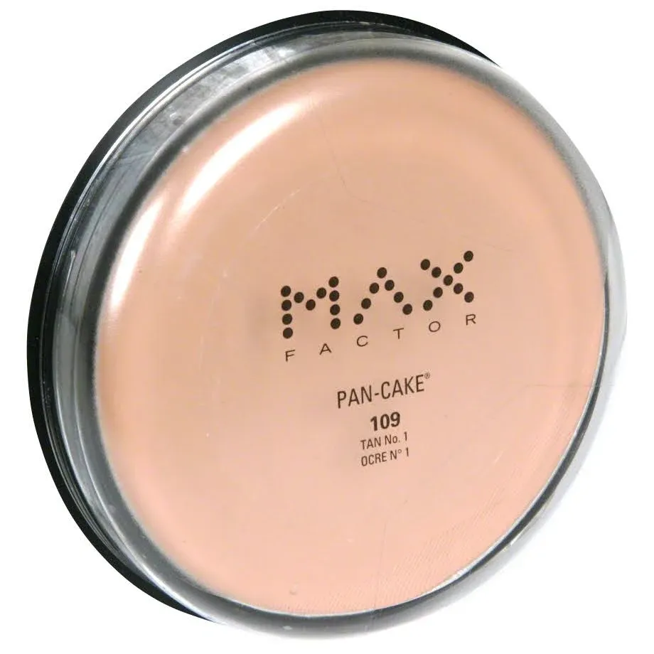 Max Factor Pan-Cake Water-Activated Makeup, 109 Tan No. 1 - 1.7 oz