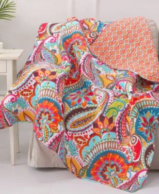 Rhapsody Paisley Reversible Quilted Throw, 50" x 60"
      
          Rhapsody Paisley Reversible Quilted Throw, 50" x 60"