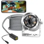 Underwater Camera POE 5MP CMOS lens 100° Wide-angle Sea Stainless Steel with Fill Light IP68 Waterproof Camera for 24/7 koi pond with 32ft Cable