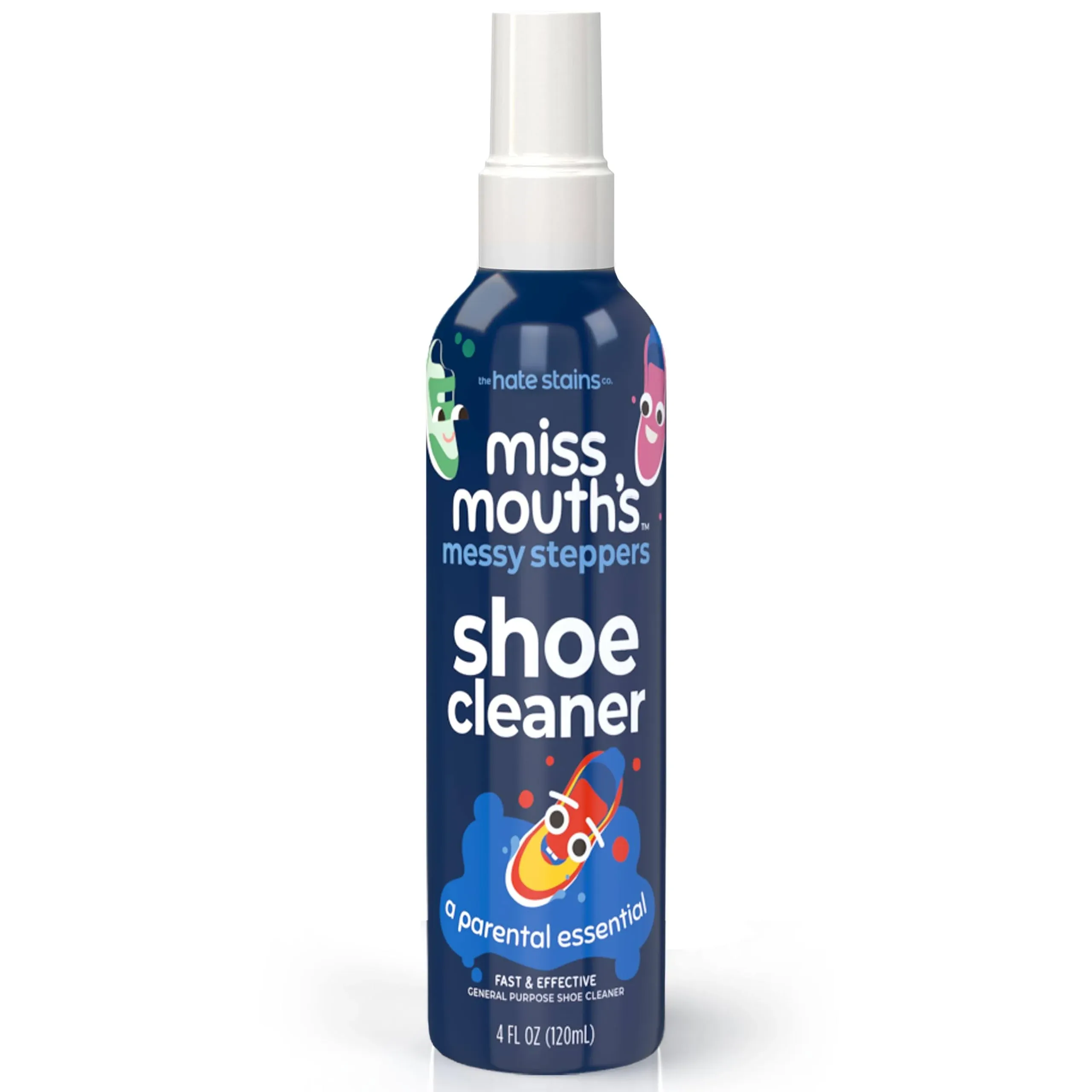 Miss Mouth's Messy Steppers Shoe Cleaner 4oz Spray Ready to Use Sneaker Cleaner for Rubber, Canvas, Leather to Remove