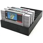 Black, N64 Compatible Cartridge Holder, N64 Game Tray, Holds 10 Games, Organization, Retro Video Game Collection, Works with Nintendo 64 NTSC and PAL Cartridges