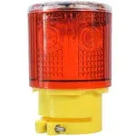 Solar Strobe Warning Light Flashing Lamp: 360 Degree Super Bright LED Wireless Install Automatically Turn On/Off IP65 Waterproof for Construction, Traffic, Dock, Marine, Crane Tower, Factory (Red)