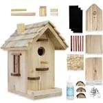 SparkJump Premium Wooden Bird House Kit | Build it Yourself Birdhouse | Birdhouse Kits for Adults to Build | DIY Bird House Kit and Woodworking Adult Crafts | Birdhouse Kits for Kids and Adults