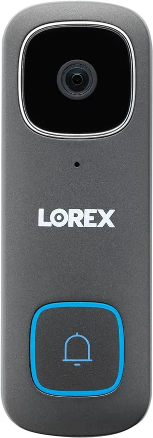 Lorex 4K 32GB Wired Smart Video Doorbell Camera w/No Subscription Fee - Color Night Vision (Black) [Requires 16-24VAC]