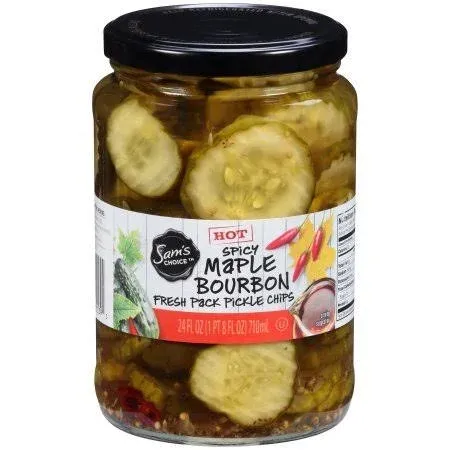 Spicy Maple Bourbon Pickle Chips Hot 24 oz. Jar