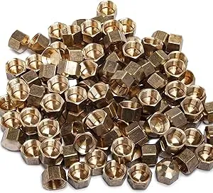 LTWFITTING 3/8-Inch Brass Compression Cap Stop Valve Cap,Brass Compression Fitting(Pack of 10)