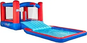 Sunny &amp; Fun | Inflatable Water Slide, Blow up Pool &amp; Bounce House - Blue | Realry