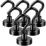 Lovimag Black Magnetic Hooks 22 Lbs Strong Magnetic Hooks Heavy Duty With Epoxy Coating For Hanging