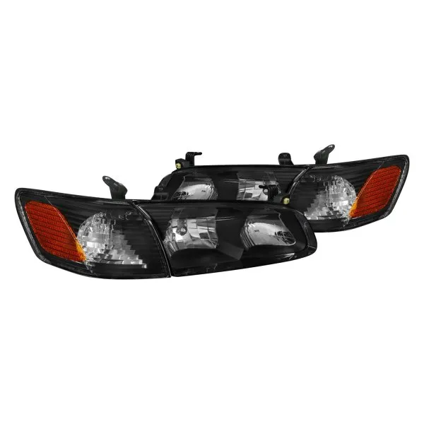 Spec-D® - Black Euro Headlights with Turn Signal/Corner Lights