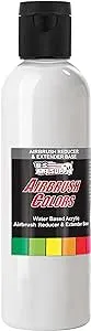 US Art Supply Airbrush Thinning Reducer and Extender Base, 4 Ounce. Bottle