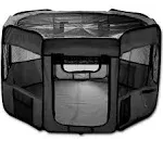 Esk Collection 48" Pet Puppy Dog Playpen Exercise Pen Kennel 600D Oxford Cloth 48" Black