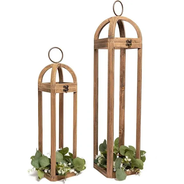 HPC Decor Large Rustic Farmhouse Lantern Decor Set of 2, Tall 30“ Vintage 