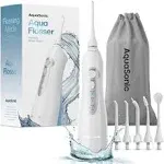 Aquasonic Aqua Flosser Cordless Rechargeable Water Flosser for Teeth Waterproof