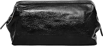 Fossil Leather Travel Toiletry Bag Shave Dopp Kit , Black (Model: MLG0724001)