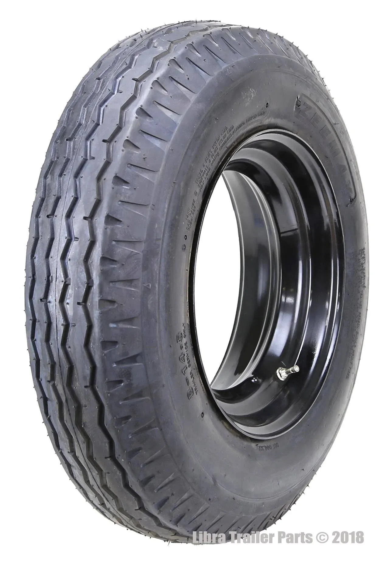 Zeemax One Heavy Duty Highway Trailer Tire Wheel Assembly 8-14.5 14PR LR G w/6x14.5 Rim