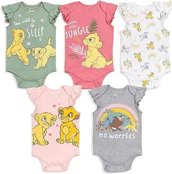 Disney Lion King Simba Nala Newborn Baby Girls Bodysuits