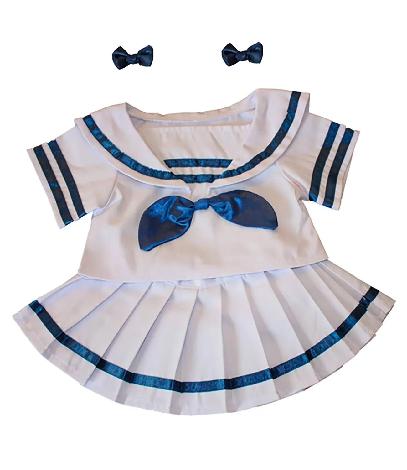 Sailor Girl W/Bows Dress Outfit Teddy Bear Clothes Fits Most 14&#034; - 18&#034; Build-A-B