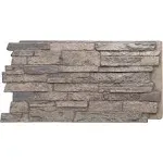 Ekena Millwork PNU24X48ALBB 49" W x 25 1/2" H x 1 1/4" D Acadia Ledge Stacked Stonewall Faux Stone Siding Panel, Boardwalk Bay