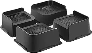 Bed Risers 2 inch Heavy Duty 4 Pack, L Shape Furniture Risers 2 inch Support 5000LBs, Oversized Lifts Risers for Dorm Beds Frame, Sofa, Desk, Couch, Chairs Legs (Black 4-Pack,2 inch)