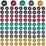 100pcs Abrasive Buffing Wheels, 1 inch Buffing Polishing Wheel Set with 1/8 inch Shank, 20pcs Each of 80 150 240 400 600 Grit Scouring Pad Abrasive