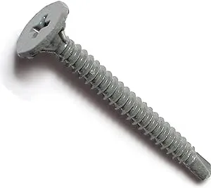 #8 x 1-5/8" Gray Ceramic Coated Steel Phillips Wafer Head Cement Board Self-Drilling Screws