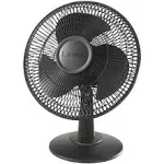 Lasko 2017 Portable 3-Speed 12-Inch Table Fan with Widespread Oscillation and Tilt-Back Fan Head, Black