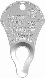 The Original Tick Key - Tick Detaching Device - Portable, Safe and Highly Effective Tick Detaching Tool (Silver)