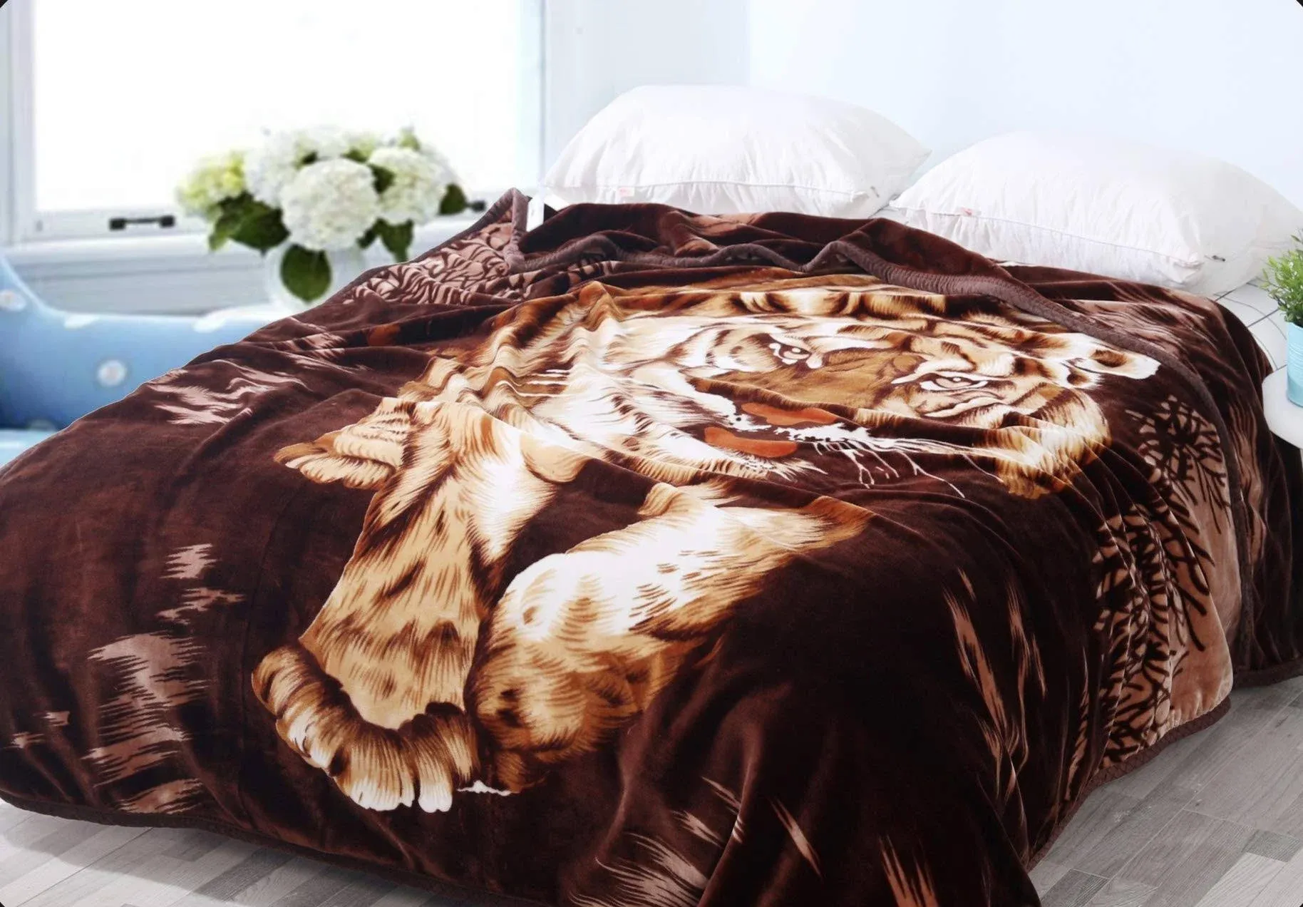 Tiger Blanket Mink Blanket Korean Blanket Heavy Blankets Queen Size Tiger Thr...