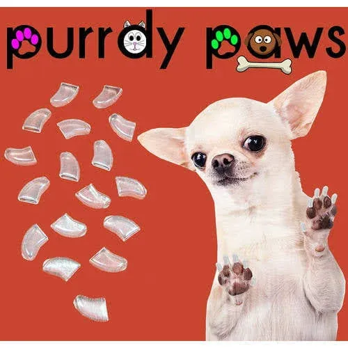 Purrdy Paws 40-Pack Soft Nail Caps for Dogs Claws Clear XXL