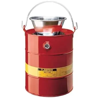 Justrite 5 Gallon Red Drain Can