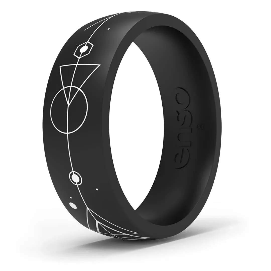 Enso Rings Space Printed Silicone Ring - Comfortable and Flexible Design - Celestial Spaces - Size 7