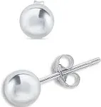 "Ball Stud Earrings (10mm) In Sterling Silver, Created For Macy's"