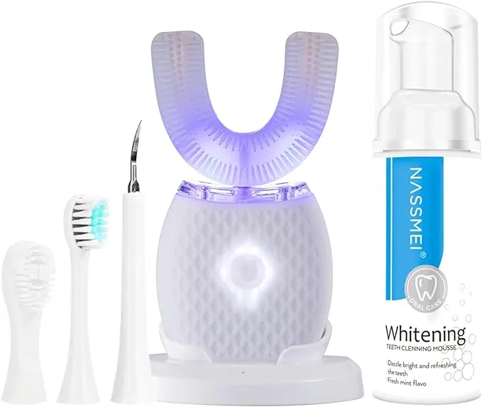 Rongchuang Ultrasonic Toothbrush Automatic Toothbrush for Adults 360Electric Toothbrush 30'' Automatic Timer Wireless Charging Washable Travel Home