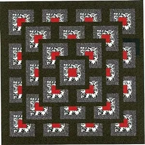 Easy Quilt Kit Boxed Maze!! Red, Black, White/Precut/Ready to Sew!!