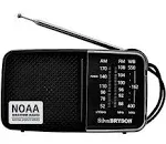 NOAA Weather Radio SilvaBRYSON, Emergency AM/FM Battery Operated Handheld Radio with Speaker and Best Reception for Hurricane, Home, Running. Convenient Headphone Jack, Operated by 2AA Battery.