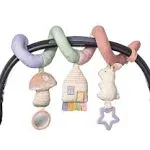 Itzy Ritzy Spiral Car Seat & Stroller Activity Toy; Includes Dangling Ring, Mirror and Textured Ribbons; Pastel Rainbow